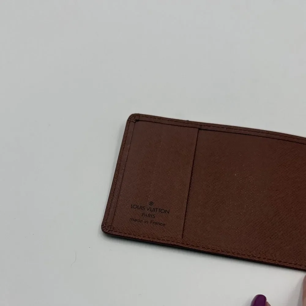 Louis Vuitton Brown Leather Bifold Card Holder – Made in France
